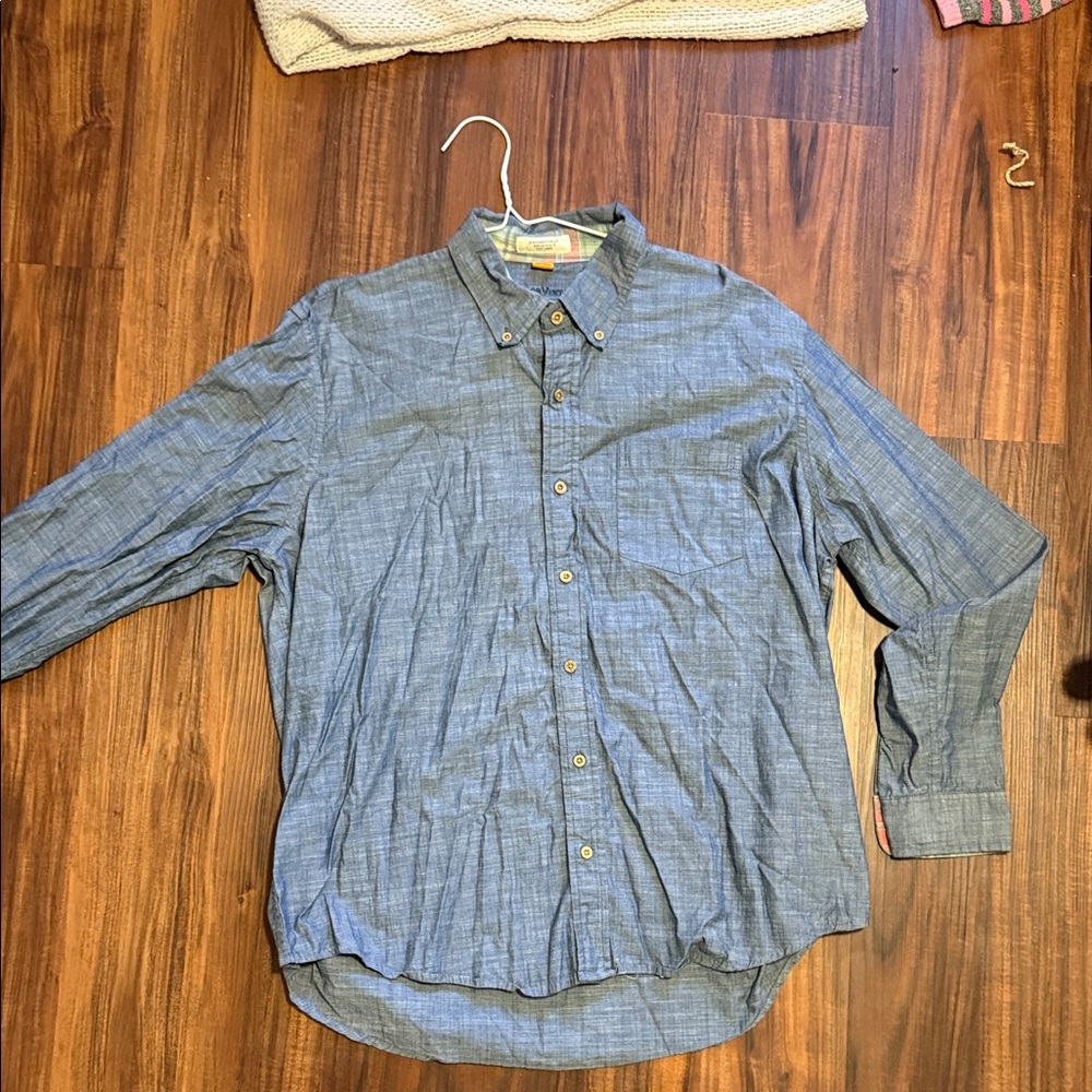 Men's Blue Button-Up Shirt
